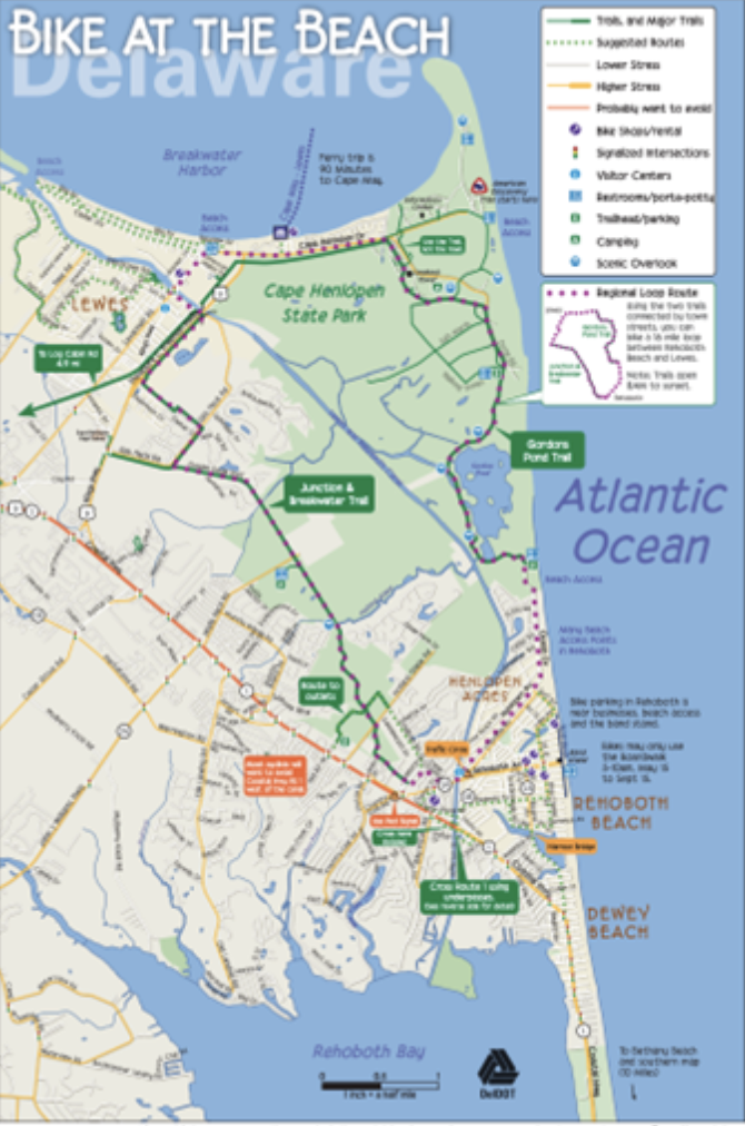 Delaware Beaches Bike map