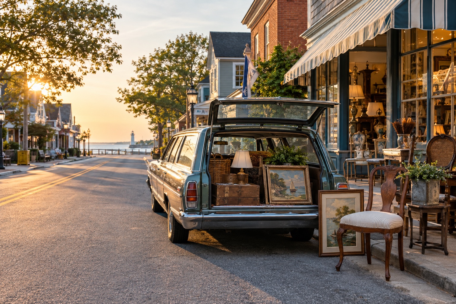 Antique shopping road trip through a coastal Delaware town